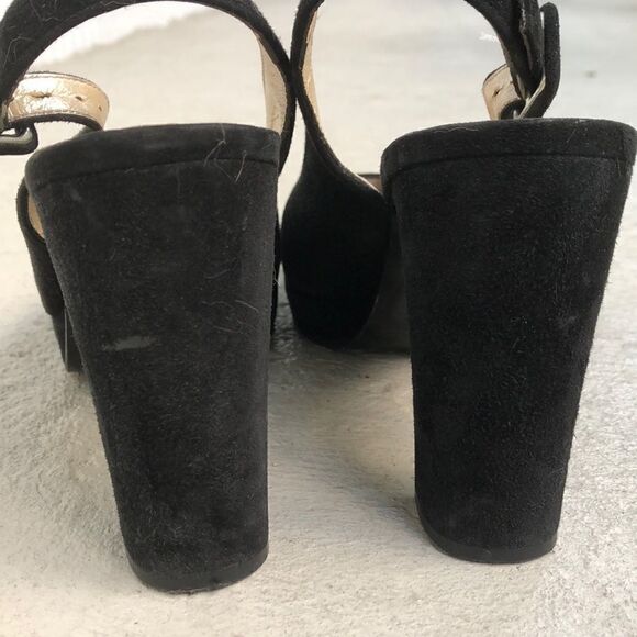 Vintage  Jourdan suede peep to slingbacks - Picture 3 of 7